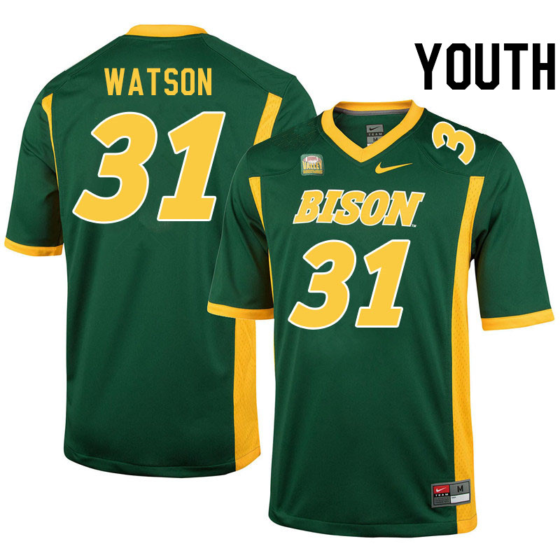 Youth #31 Kelly Watson North Dakota State Bison College Football Jerseys Stitched-Green